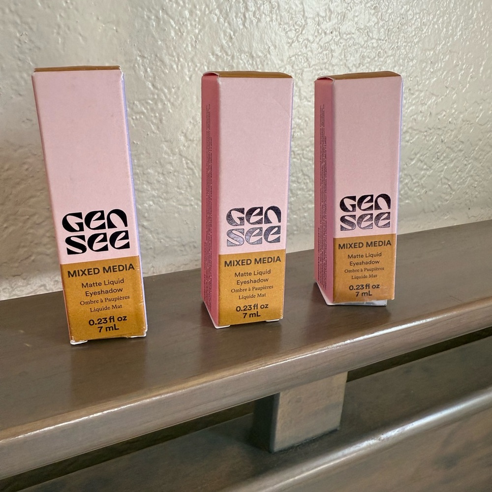 3 - Gen See FULL SIZE Liquid Eyeshadows (2) MELON & (1) SHROOM free GenSee bag